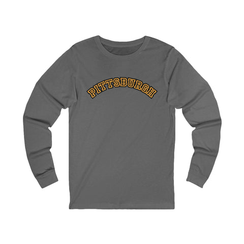Pittsburgh Block Letters - Unisex Long Sleeve Tee