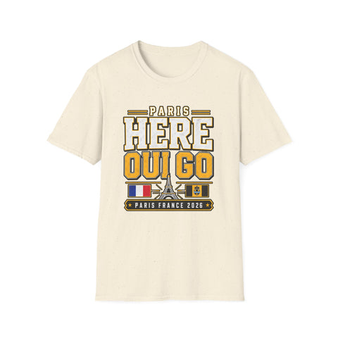 Paris Here Oui Go ( Here We Go ) T-Shirt | Pittsburgh Black & Gold | Gildan Softstyle Shirt