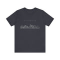 Pittsburgh One Line Drawing of Skyline T-Shirt  - Unisex bella+canvas 3001 T-Shirt Printify Heather Navy S 