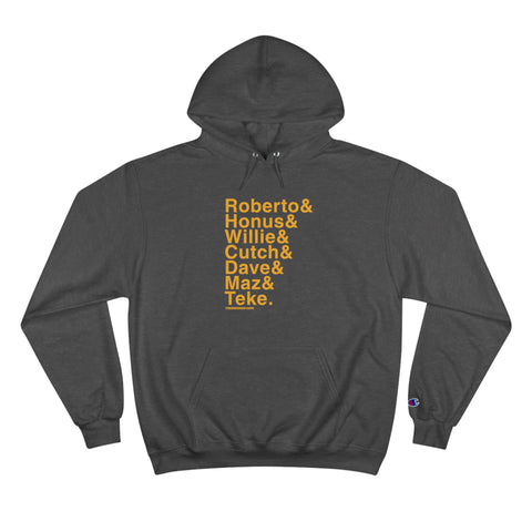 Famous Pittsburgh Pirates Ampersand - Champion Hoodie Hoodie Printify Charcoal Heather S 