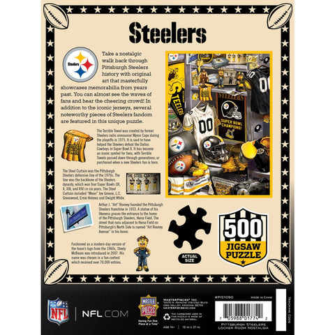 Pittsburgh Steelers - Locker Room 500 Piece Puzzle Jigsaw Puzzles Masterpieces Puzzles