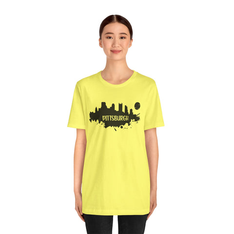 Pittsburgh Splash Skyline T-Shirt  - Unisex bella+canvas 3001 T-Shirt Printify   