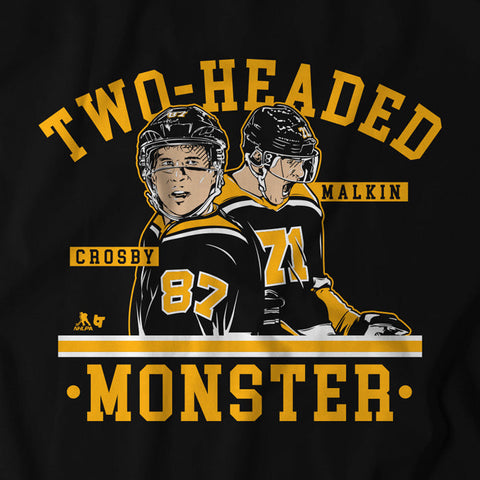 Sidney Crosby & Evgeni Malkin: Two-Headed Monster T-Shirt T-Shirt BreakingT   