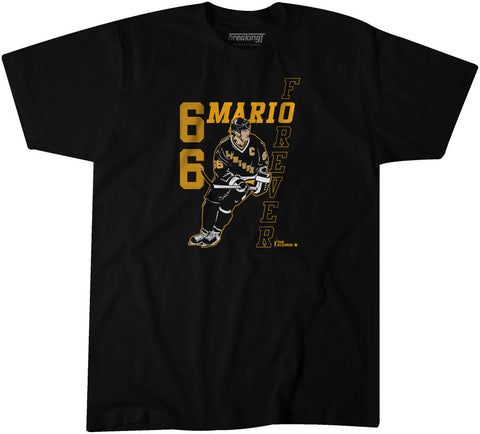 Pittsburgh Penguins Mario Lemieux: Mario 66 T-Shirt T-Shirt BreakingT Small Adult T-Shirt 