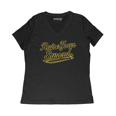 Pittsburgh Pirates Raise Your Sword T-Shirt T-Shirt BreakingT Small Women's V-Neck T-Shirt 