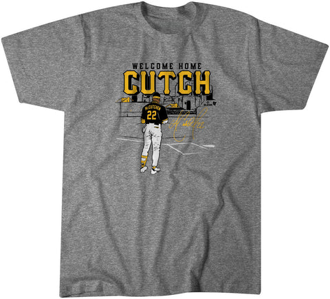 Pittsburgh Pirates Andrew McCutchen: Welcome Home Cutch T-Shirt T-Shirt BreakingT Small Adult T-Shirt 