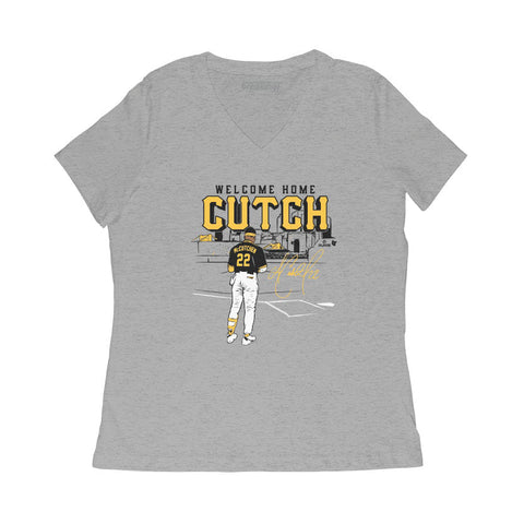 Pittsburgh Pirates Andrew McCutchen: Welcome Home Cutch T-Shirt T-Shirt BreakingT Small Women's V-Neck T-Shirt 