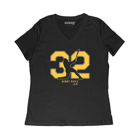 Pittsburgh Pirates Henry Davis 32: Pittsburgh T-Shirt T-Shirt BreakingT Small Women's V-Neck T-Shirt 