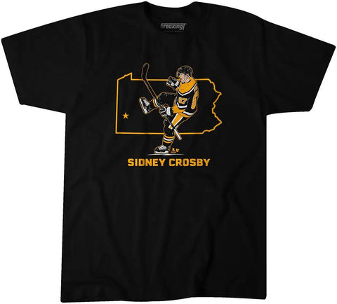 Pittsburgh Penguins Sidney Crosby: State Star T-Shirt T-Shirt BreakingT Small Adult T-Shirt 