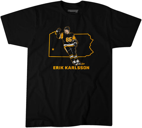 Pittsburgh Penguins Erik Karlsson: State Star T-Shirt T-Shirt BreakingT   