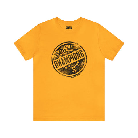 Stamp Series - City of Champions - Short Sleeve Tee T-Shirt Printify Gold S 