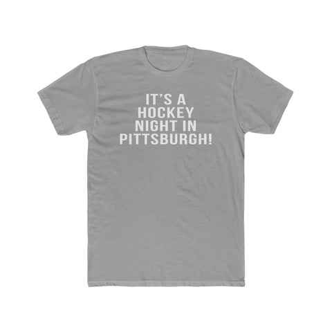 It's A Hockey Night - T-Shirt T-Shirt Printify Solid Light Grey S