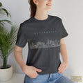 Pittsburgh One Line Drawing of Skyline T-Shirt  - Unisex bella+canvas 3001 T-Shirt Printify   