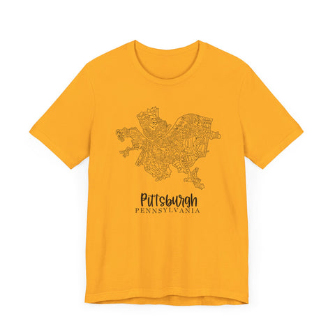 Pittsburgh Topo Word Map Graphic Premium Fit T-shirt