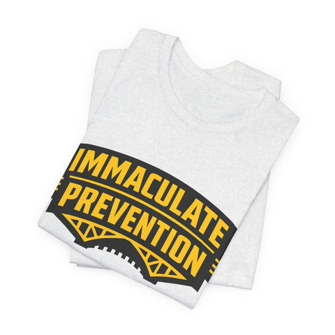 Immaculate Prevention retro Steel City font Pittsburgh football t-shirt design