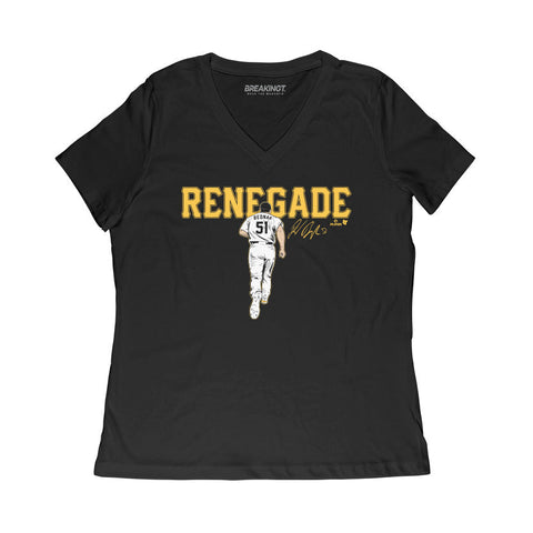 Pittsburgh Pirates David Bednar: Renegade T-Shirt T-Shirt BreakingT Small Women's V-Neck T-Shirt 