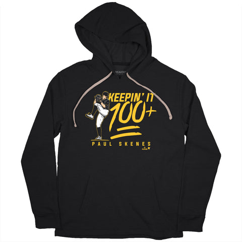 Pittsburgh Pirates Paul Skenes: Keepin' It 100+ Pittsburgh T-Shirt T-Shirt BreakingT Small Hoodie 