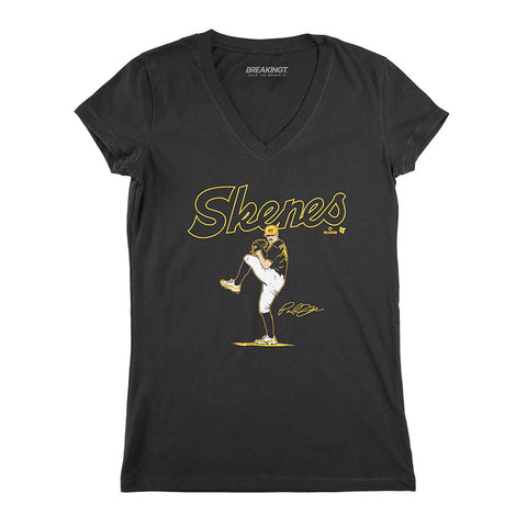 Pittsburgh Pirates Paul Skenes: Ace Pose T-Shirt T-Shirt BreakingT Small Women's V-Neck T-Shirt 