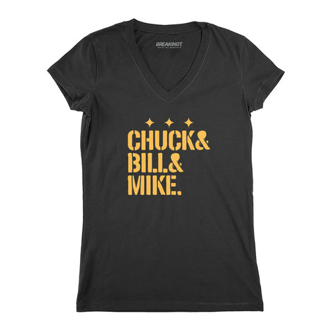 Pittsburgh Football: Chuck & Bill & Mike T-Shirt T-Shirt BreakingT Small Women's V-Neck T-Shirt 