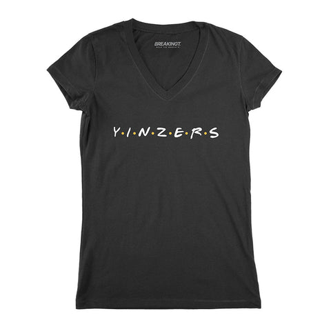 Y•I•N•Z•E•R•S Friends TV Show Inspired Graphic Shirt Shirt BreakingT Small Women's V-Neck T-Shirt 