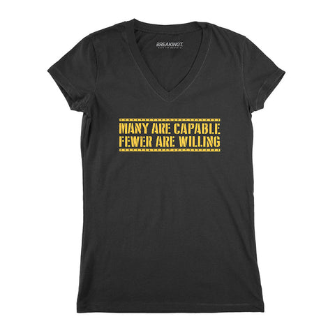 Pittsburgh Football: Many Are Capable Pro Football BreakingT Small Women's V-Neck T-Shirt 