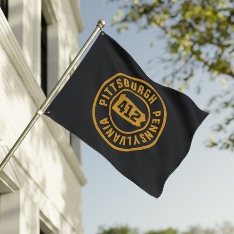 Pittsburgh Stamped - Double Sided Flag