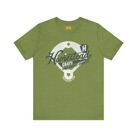 Homestead Grays - Retro Baseball - Short Sleeve Tee T-Shirt Printify Heather Green S 