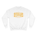 Steeler Nation - Champion Crewneck Sweatshirt Sweatshirt Printify White S 