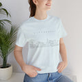 Pittsburgh One Line Drawing of Skyline T-Shirt  - Unisex bella+canvas 3001 T-Shirt Printify   