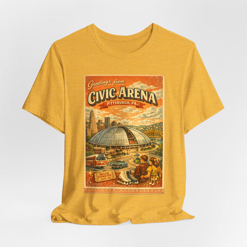 Greeting From Civic Arena (The Igloo) - Unisex Jersey Short Sleeve Tee
