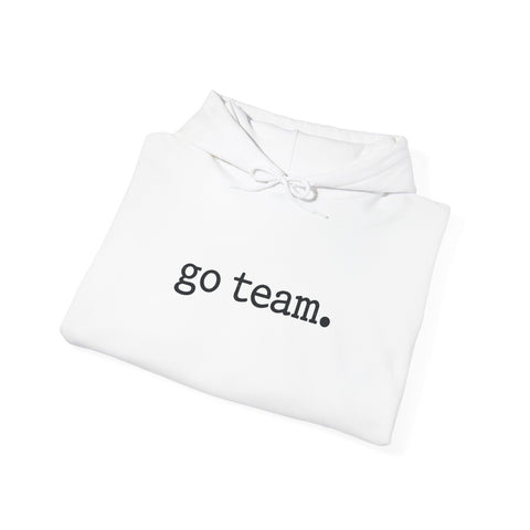 go team embroidered minimalist hoodie | simple sports slogan