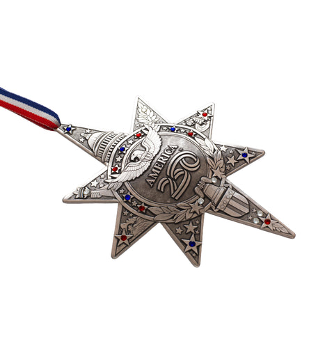 America250 Sea to Shining Sea Commemorative Ornament (Aluminum and Crystals)