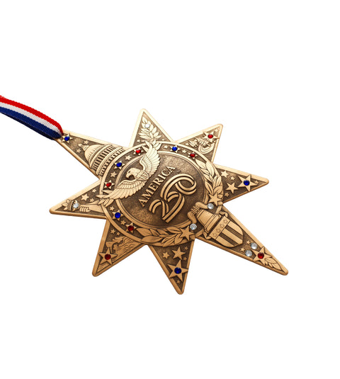 America250 Sea to Shining Sea Commemorative Ornament (Bronze and Crystals)