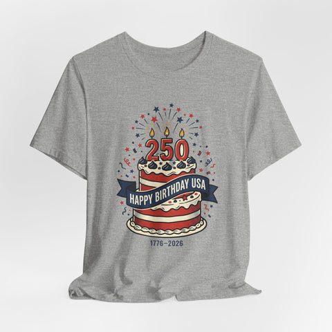 250th Birthday USA Tee | 4th of July Patriotic Anniversary, 1776-2026 T-Shirt - YinzerShop