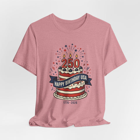 250th Birthday USA Tee | 4th of July Patriotic Anniversary, 1776-2026 T-Shirt - YinzerShop