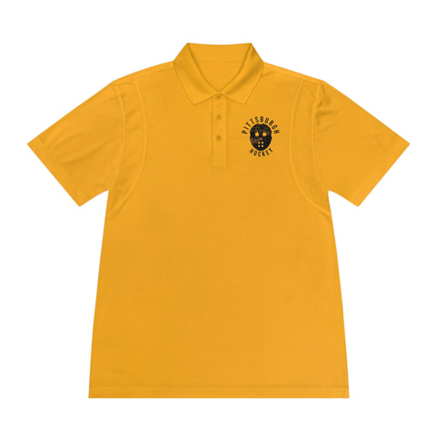 Pittsburgh Hockey "Retro Mask" -  Men's Sport Polo Shirt T-Shirt Printify Gold S 