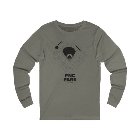 Pittsburgh PNC Park Long Sleeve Tee Long-sleeve Printify S Grey TriBlend