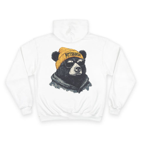 Pittsburgh Bear - Print on back - Champion Hoodie
