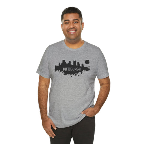 Pittsburgh Splash Skyline T-Shirt  - Unisex bella+canvas 3001 T-Shirt Printify   