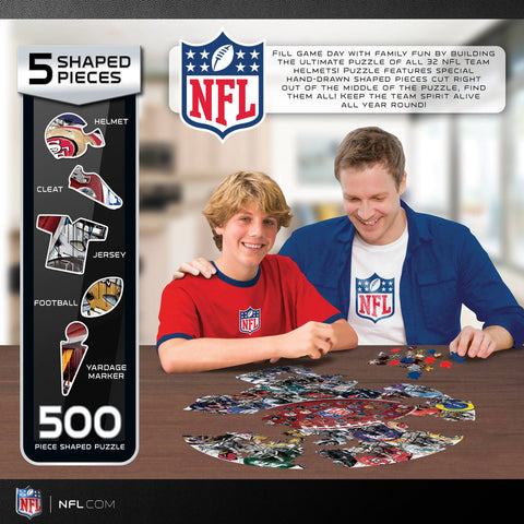 NFL - Helmet Drip Art 500 Piece Shaped Puzzle Puzzle Masterpieces Puzzles