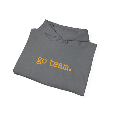 go team embroidered minimalist hoodie | simple sports slogan