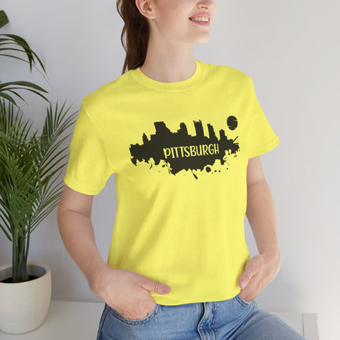 Pittsburgh Splash Skyline T-Shirt  - Unisex bella+canvas 3001 T-Shirt Printify   