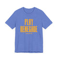 Play Renegade Distressed Font - Short Sleeve Shirt T-Shirt Printify Heather Columbia Blue XS 