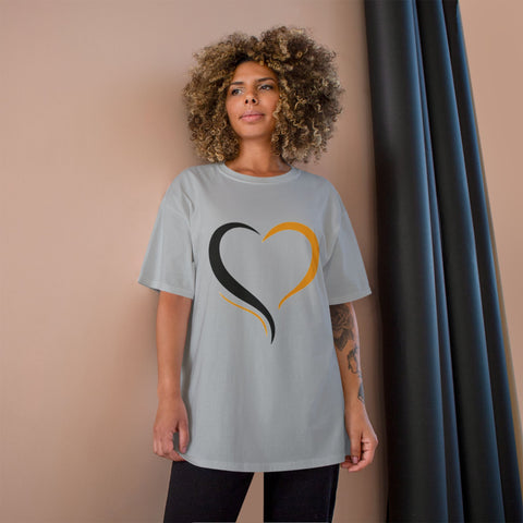 Black and Yellow Heart - Champion T-Shirt
