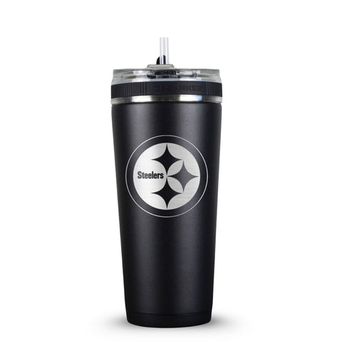 Pittsburgh Steelers Water Bottle – Official 26oz Sports Hydration Bottle With Reusable Straw