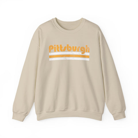 Vintage Pittsburgh Stripes - Heavy Blend™ Crewneck Sweatshirt
