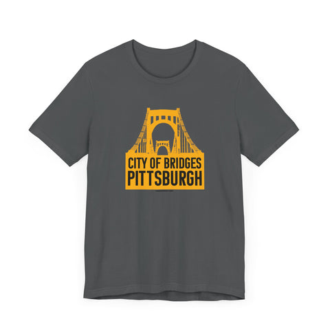 City of Bridges Pittsburgh T-Shirt - Unisex bella+canvas 3001 Short Sleeve Tee T-Shirt Printify Asphalt S 