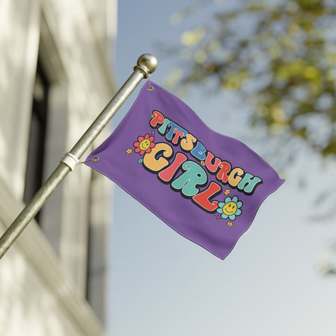 Retro Pittsburgh Girl - Double Sided Flag