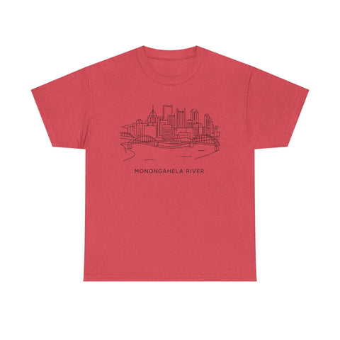 Monongahela River Skyline - Unisex Heavy Cotton Tee