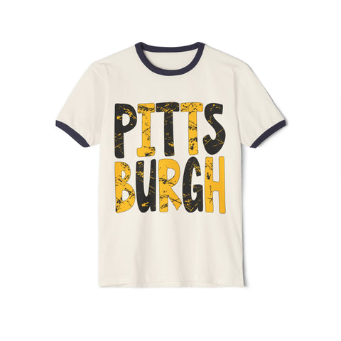 Painted Pittsburgh - Unisex Cotton Ringer T-Shirt